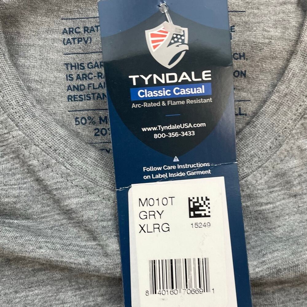 Tyndale FR Shirt Mens XL Gray Long Sleeve Arc Rated CAT 1 NFPA 2112 NWT USA - Picture 3 of 11